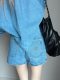 Mungs1027 glacier blue ivy server ສ່ວນຕົວ m1u washed denim jacket low waist shorts suit