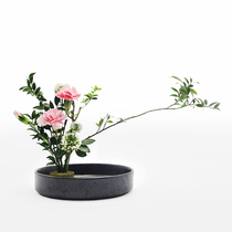 Bread disc Ceramic flower arrangement Flower vase Retro Zen Chinese-Style Japanese-style flower arrangement vessel Xiaohara Liu Jianshan flower arrangement basin