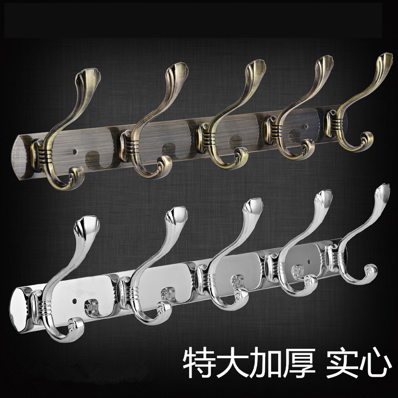 Stainless Steel Door Rear Solid Hook Wardrobe Row Hook Cloister Hood Hook Wall Bathroom Clothing Hook Kitchen Wall-mounted