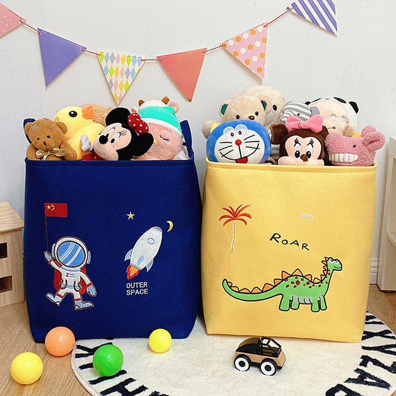 Thickened Child Plush Toy Containing Basket Case Cartoon Cloth Art Dirty Clothes Basket Large Capacity Child Clothing Finishing Bag