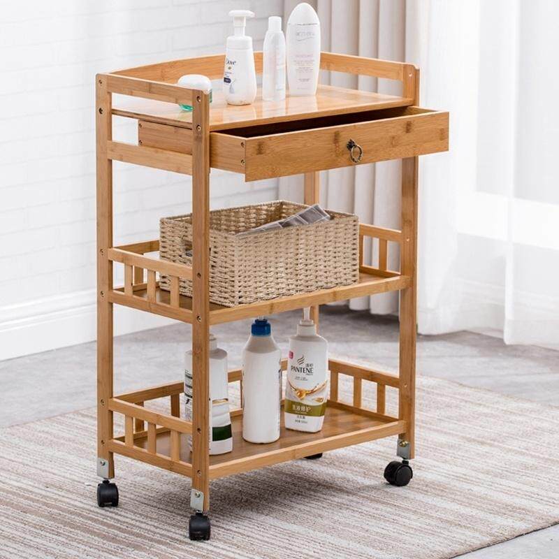 Bathroom finishing Nan bamboo cart shelf courtyard tea dining car painting room thick guardrail tea house miscellaneous cabinets