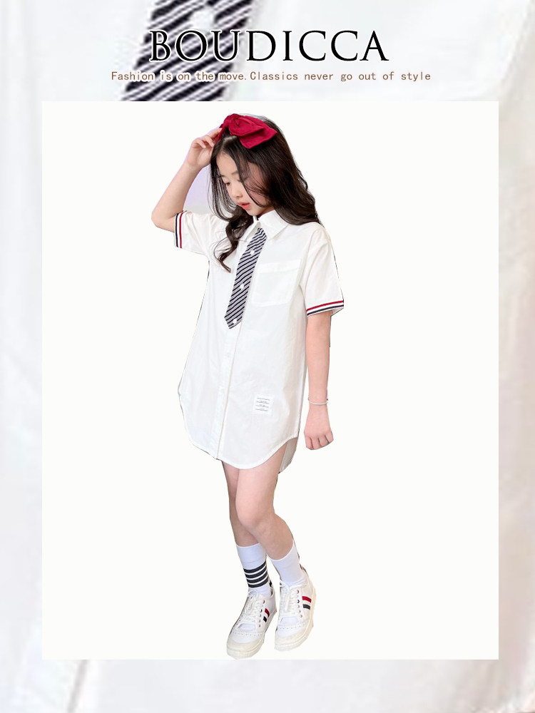 British BOUDICCA children's clothing summer new cotton college style short-sleeved children's shirt girls dress
