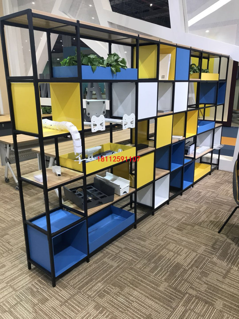 loft iron art partition shelve screen modern minimalist industrial wind storage cabinet Xuanguan show room bookshelves