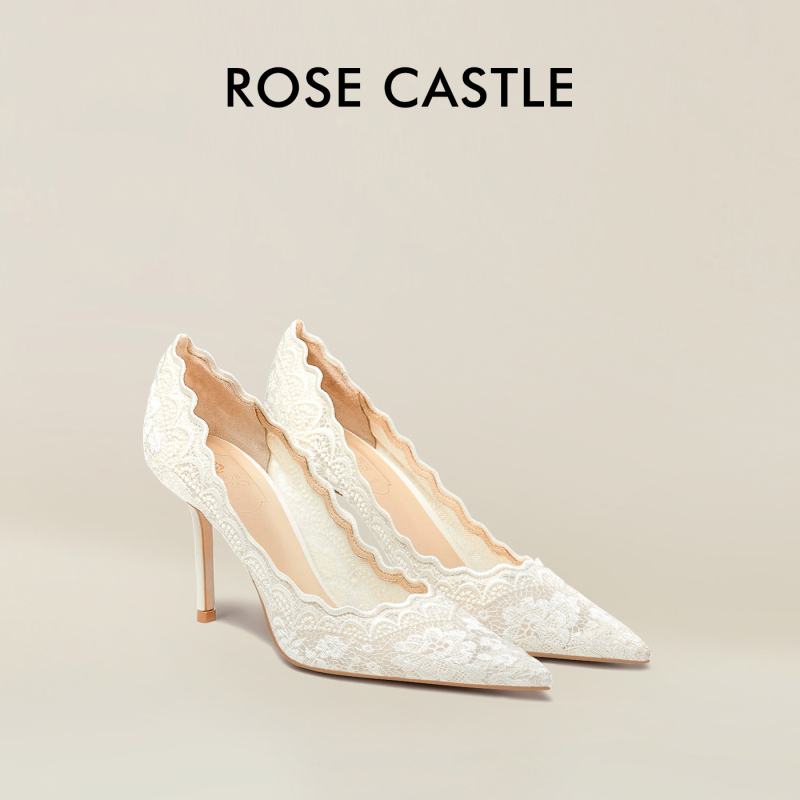 Rosecastle Moonlight Rose French Wedding Shoes for Women 2026 Spring New White Mesh High-Heeled Cheongsam Shoes Rosecastle Moonlight Rose French Wedding Shoes for Women 2026 Spring New White Mesh High-Heeled Cheongsam Shoes