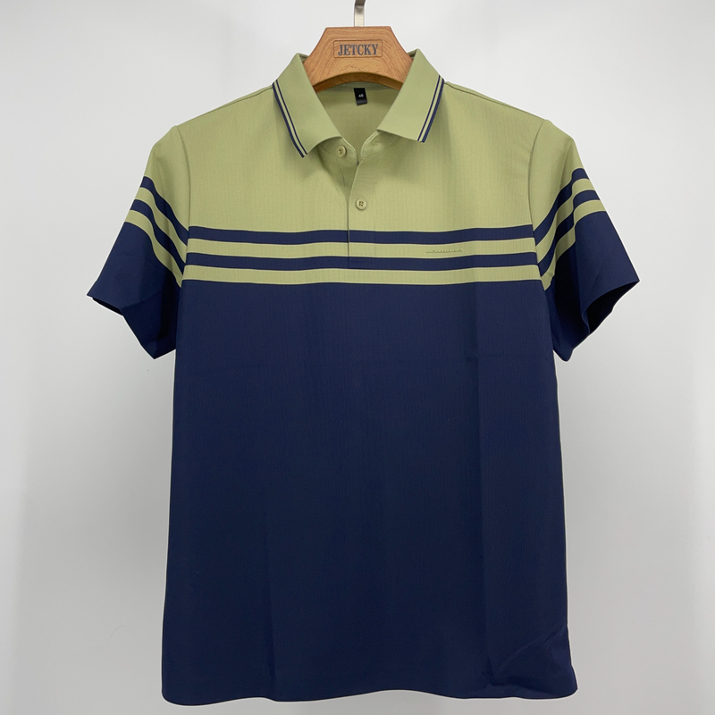 Jetcky/Jieqi Men's Clothing 2026 Summer High-End Quality Versatile Lapel Knitted Short-Sleeve T-Shirt T26113