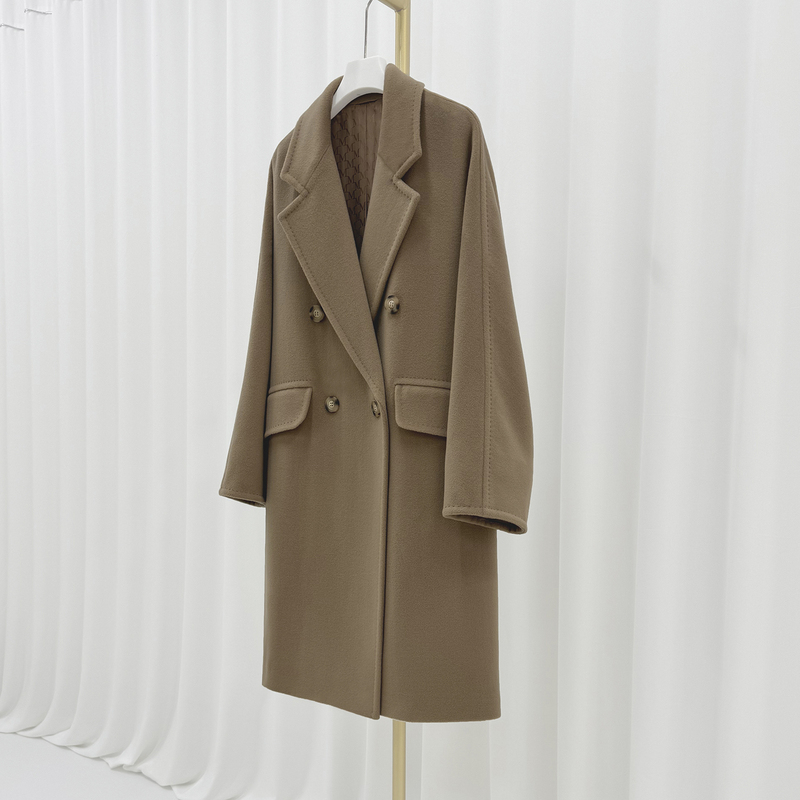 High-End m Brand Double-Thick Double-Sided Cashmere Wool Coat for Women, Mid-Length, Petite Size, with Lining and a Loose Fit High-End m Brand Double-Thick Double-Sided Cashmere Wool Coat for Women, Mid-Length, Petite Size, with Lining and a Loose Fit