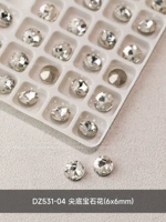 Зеленый, с драгоценным камнем, 6mm