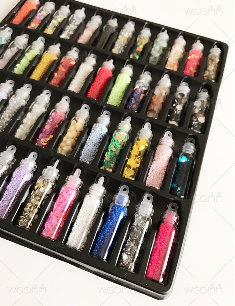 美甲饰品指甲钻混装 亮片刚珠彩钻指甲贴片美甲工具套装48瓶特价