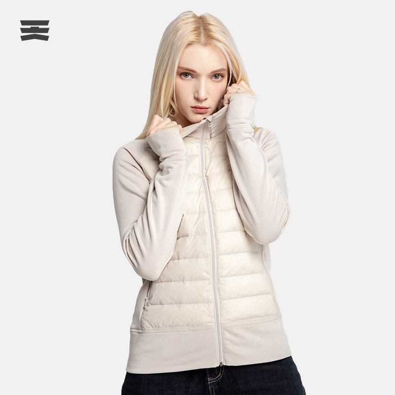 (Shunfeng Shipping) Highrock Tianshi early spring light and thin sports down clothes male and female short-knit splicing