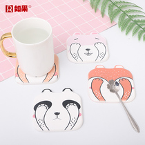 Piggy coaster creative girl heart table mat ins household items cute absorbent heat insulation mat table mat coaster