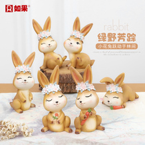 Cute animal rabbit ins Wind creative small ornaments office desktop home decoration decoration girl heart gift