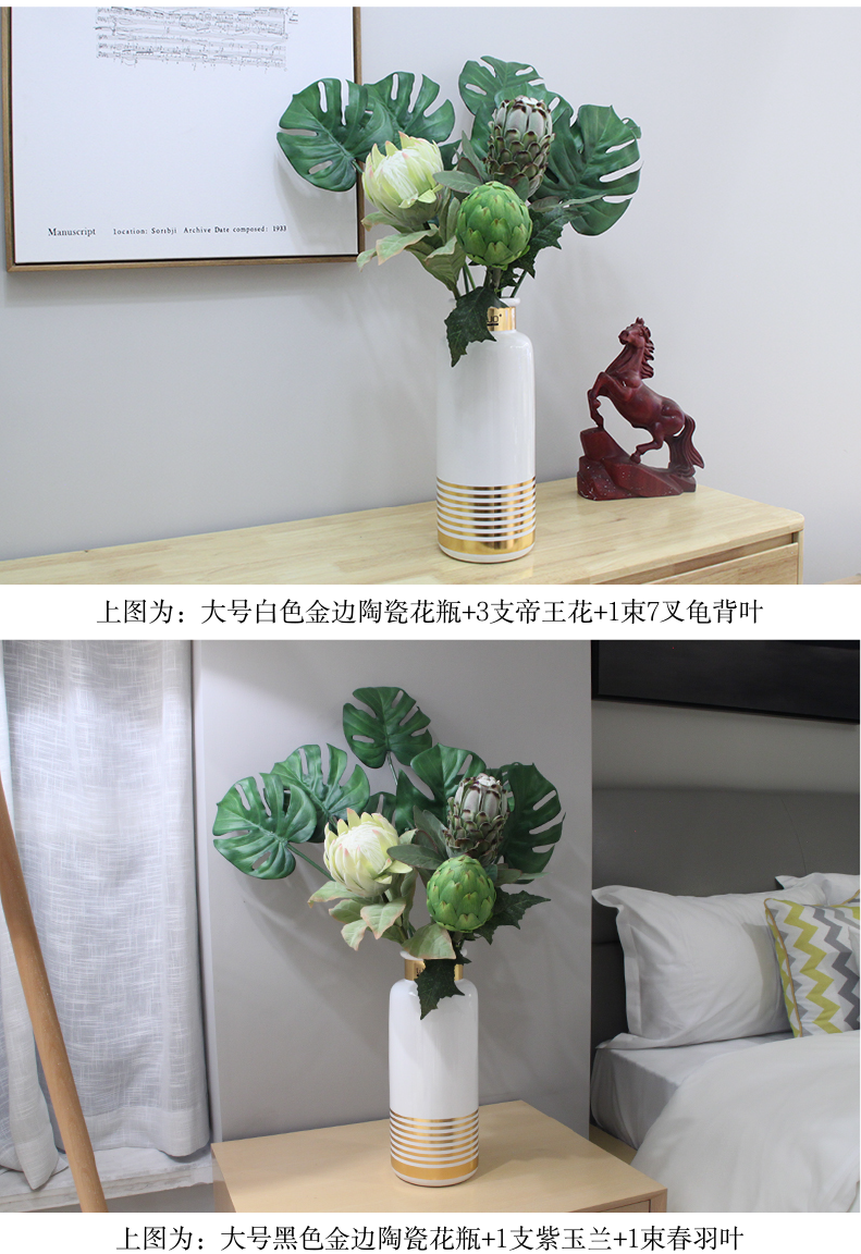 Move black ceramic vase on the table decoration light high - grade key-2 luxury decoration wind vase furnishing articles furnishing articles of key-2 luxury