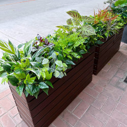Wo+ Artificial Hydrangea, Sunflower, and Green Plant Mixed Flower Box, Flower Trough Decoration, Flower Arrangement for Shopping Malls, Restaurants, Outdoor Floor Display