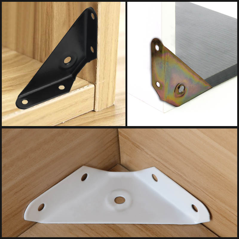 Three sides fixed angle iron hanging angle corner hanging cabinet triangular brace hanging cabinet corner code spray white paint overall cabinet hanging code eight-word hanging code