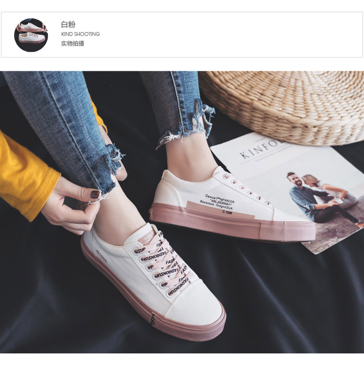 Mùa xuân giày vải mới nữ bf gió Phiên bản tiếng Hàn của giày nữ triều sang trọng bến cảng gió retro giày phẳng giầy đen nữ