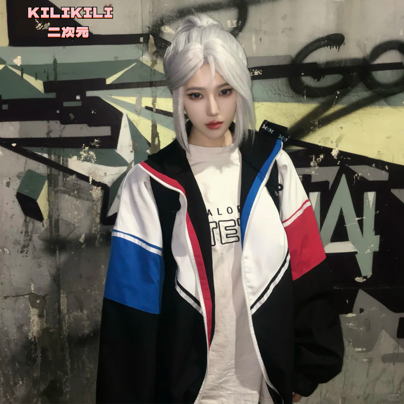 Kilikili Valorant Fearless Contract Han Shanyu Jett Windbreaker Jacket Jettmv Card Cosplay Costume Kilikili Valorant Fearless Contract Han Shanyu Jett Windbreaker Jacket Jettmv Card Cosplay Costume