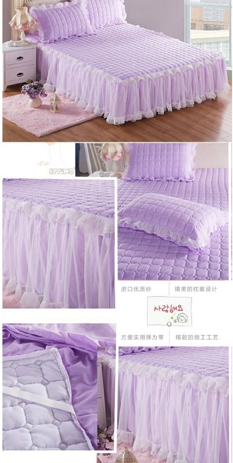 Chăn ga gối ren Đầm trải giường dày Công chúa Hàn Quốc trải giường nữ nệm ga trải giường spa giá rẻ