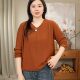 Autumn and winter new temperament streamer style pullover V-neck sweater loose and versatile casual age-reducing top for women 0802