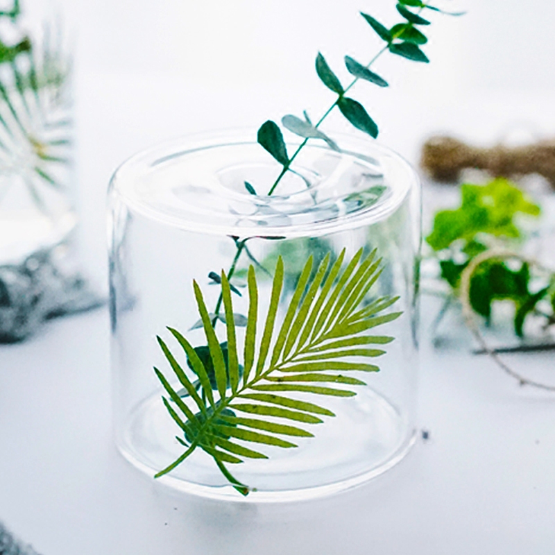 Wonderful HOME Nordic Ins Vases Transparent Glass Living-room Hem Flower Arrangement Drying Flowers Hydroponic Vases Small Freshening Swing Pieces