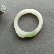  Hetian Jade Lotus emerald green bracelet White background Emerald green bracelet small ring mouth bracelet 47484950