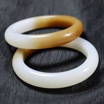  Hetian jade bracelet Sugar white jade bracelet Sheep fat jade bracelet Xinjiang mountain material