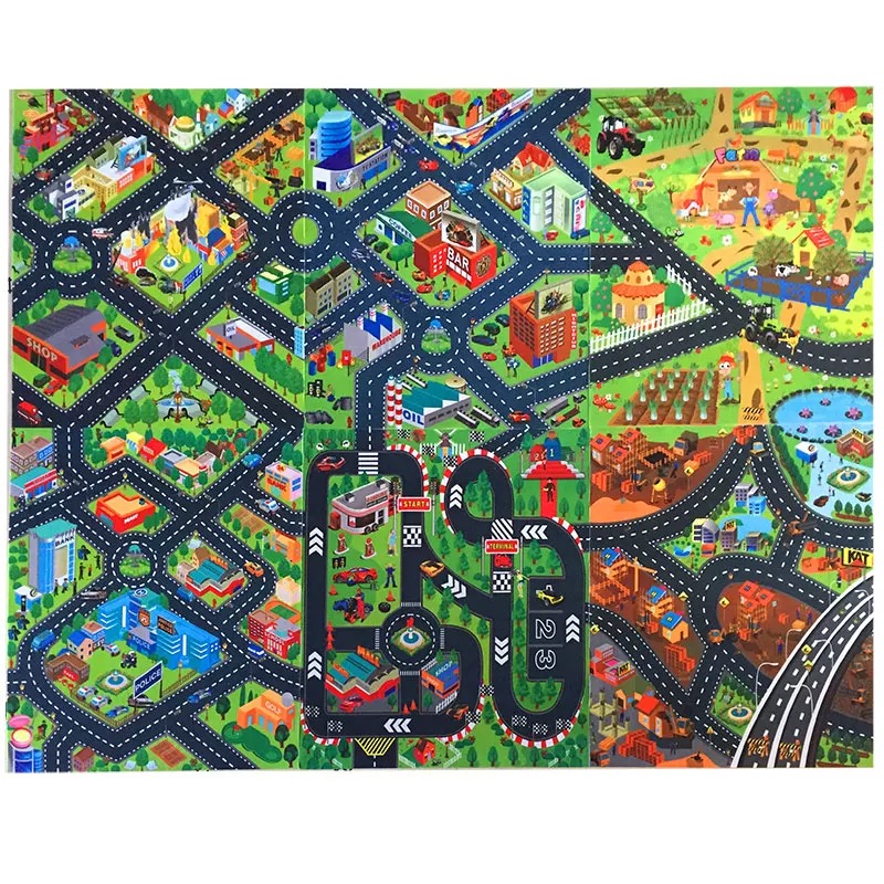 Export children Early education Puzzle Toy City Traffic Scenario Track Parking Lot Play Pad Signpost Map