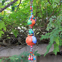 Double gourd hanging ornaments Yunnan characteristic painted crafts home windows Balcony decoration wind chime pendant shop door decoration