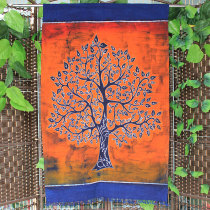 Batik decorative painting cash cow Yunnan ethnic handmade painting fabric porch partition Curtain restaurant bedroom background painting