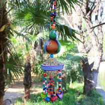 Double grass hat gourd hanging decoration wind chimes Yunnan special door decoration crafts restaurant bar decoration ethnic shop hanging decoration