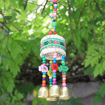 Small grass drum wind chimes Yunnan Lijiang ornaments bedroom living room decoration creative ethnic style pendant to give girls gifts