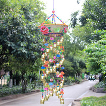 Large cornucopia Wind Bell bamboo woven embroidery piece ornaments barbecue bar decoration door decoration Yunnan Yi characteristic pendant