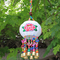 Lantern wind chime round hanging Yunnan special plastic embroidery door pendant restaurant Balcony decoration creative hanging