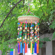 Fruit basket tassel wind chimes Chinese hanging restaurant bar decoration Yunnan ethnic pendant creative metal bell door decoration