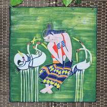 Batik painting fresh pastoral Yunnan ethnic handicraft cloth painting living room porch decorative painting Wall Wall Wall Wall cloth