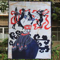 Large batik painting Yunnan characteristic fabric hanging painting ancient dream restaurant bar decoration painting home background mural