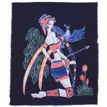 Handmade batik painting medium wall hanging cotton fabric hanging painting meter box decoration painting National Style gift bow and arrow women