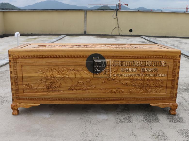 Kéo dài 130 gỗ long não hộp quần áo hộp thư pháp và vẽ tất cả các câu chuyện cấu trúc tấm dày khắc tốt - Cái hộp hộp gỗ đựng đồ