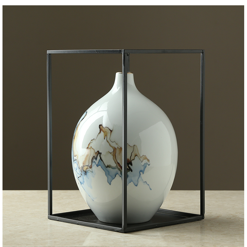 New Chinese style ceramic vase furnishing articles zen table sitting room porch dried flower arranging flowers jingdezhen household ornaments