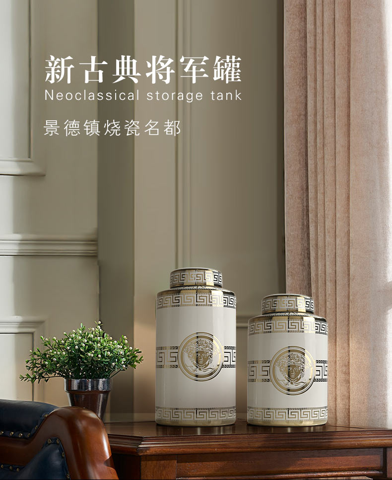 Jane 's light and decoration ceramics storage tank furnishing articles with cover between the Nordic creative caddy fixings candy jar example decorate