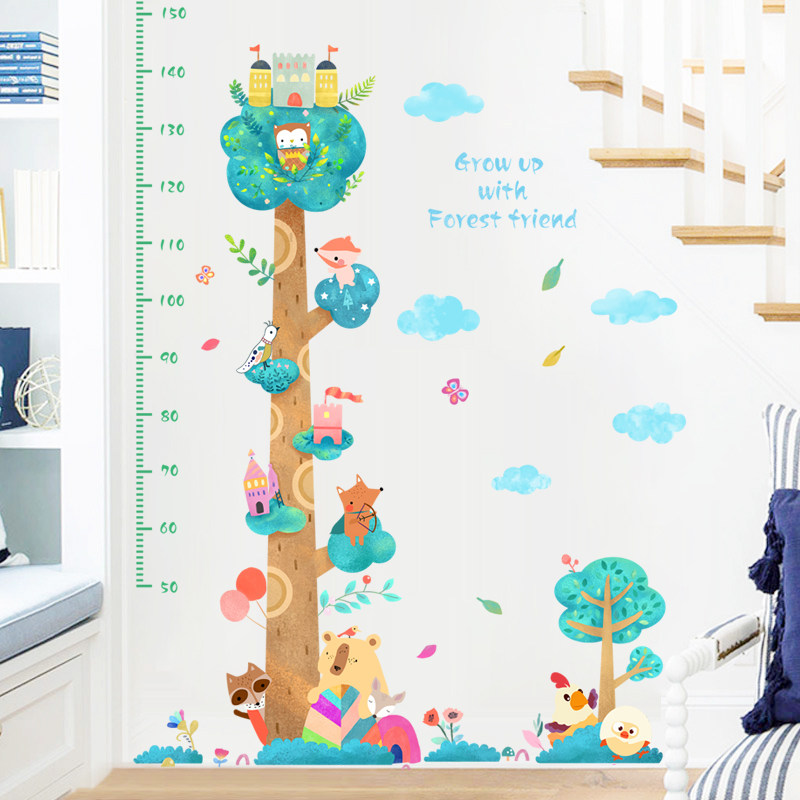 Height wall sticker removable cartoon wall sticker children's room wall decoration wallpaper self-adhesive measurement height sticker