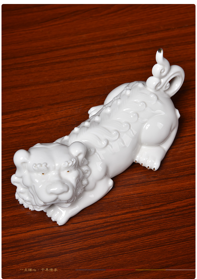 God beast effort yutang dai dehua white porcelain earth treasure bodhisattva mount buddhist supplies home furnishing articles