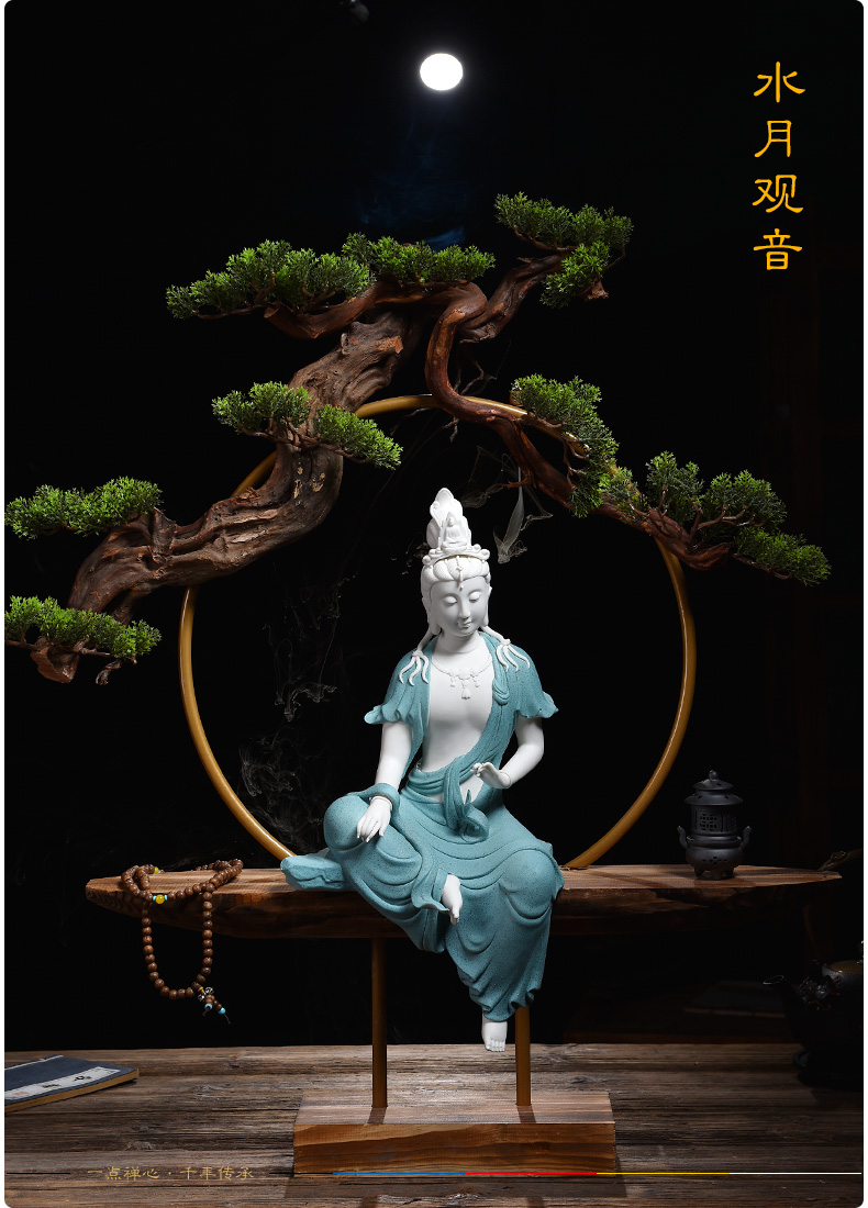 Yutang dai ceramic zen guanyin Buddha indoor household act the role ofing is tasted furnishing articles lotus comfortable avalokitesvara