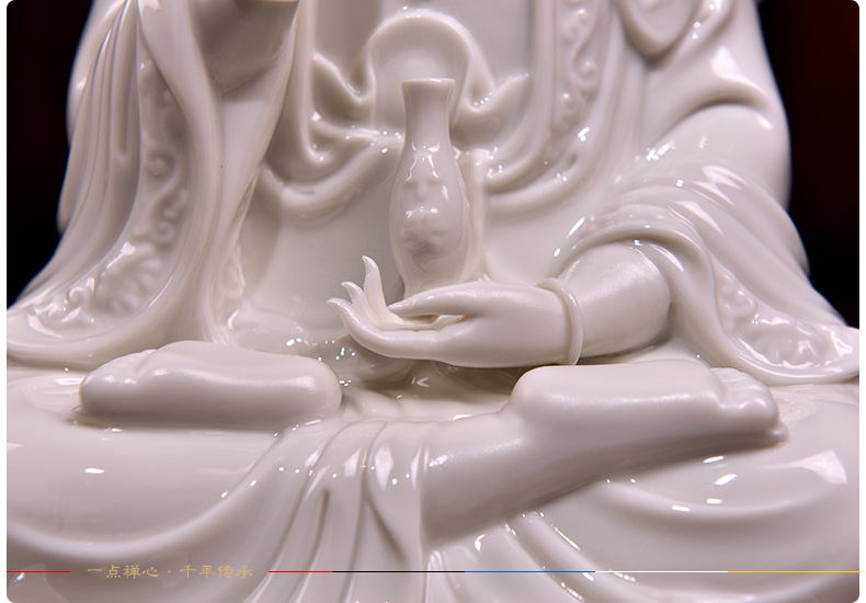 Yutang dai dehua porcelain its kwan Yin - statute six lotus guanyin worship that occupy the home furnishing articles/blue and white color