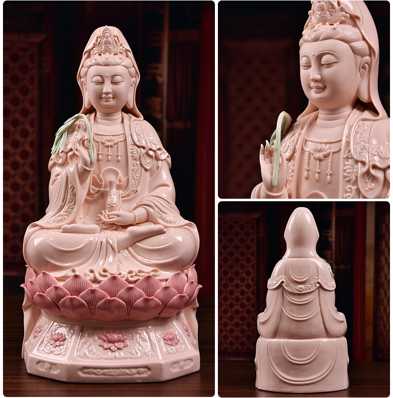 Yutang dai dehua porcelain its kwan Yin - statute six lotus guanyin worship that occupy the home furnishing articles/blue and white color