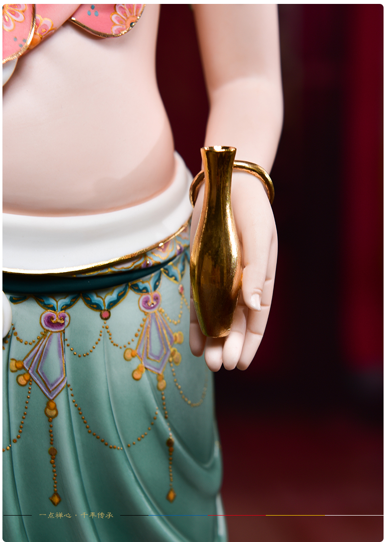 Yutang dai furnishing articles ceramic consecrate guanyin bodhisattva tathagata trend to small color three holy Buddha statute in the west
