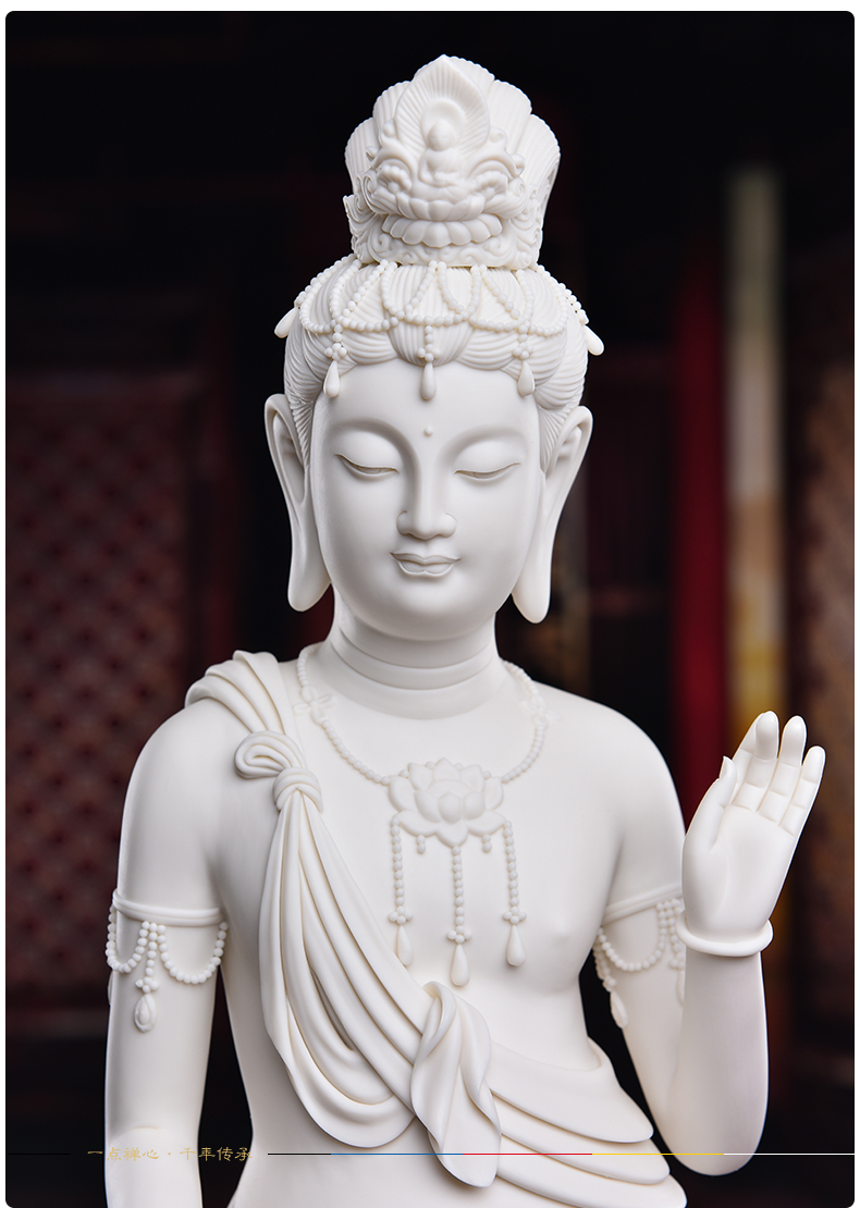 Yutang dai furnishing articles ceramic consecrate guanyin bodhisattva tathagata trend to small color three holy Buddha statute in the west