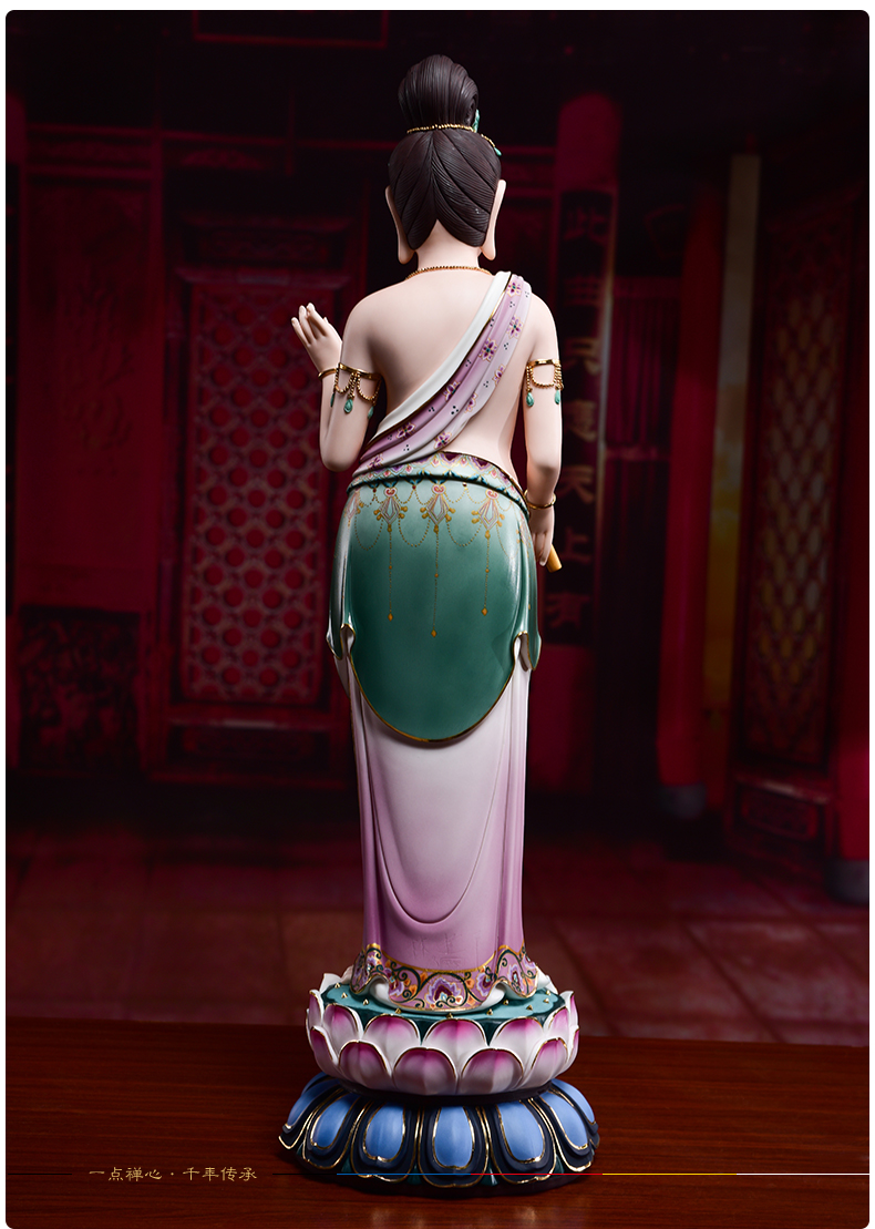 Yutang dai furnishing articles ceramic consecrate guanyin bodhisattva tathagata trend to small color three holy Buddha statute in the west