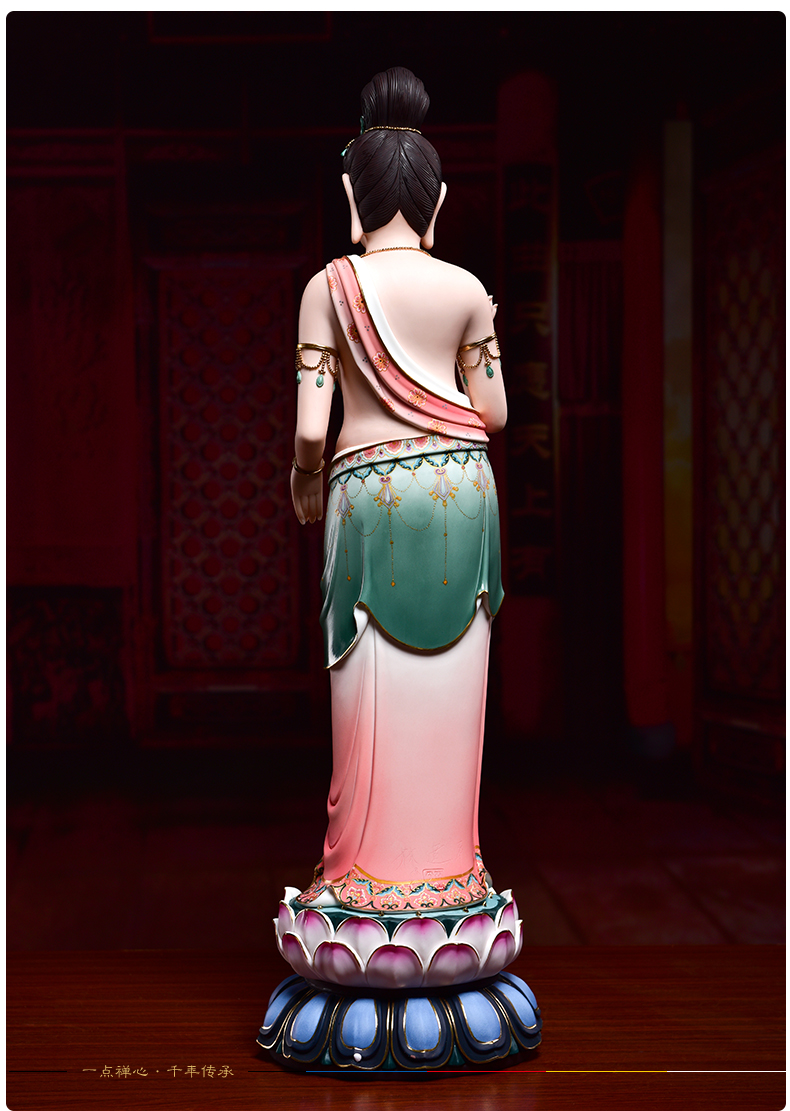 Yutang dai furnishing articles ceramic consecrate guanyin bodhisattva tathagata trend to small color three holy Buddha statute in the west