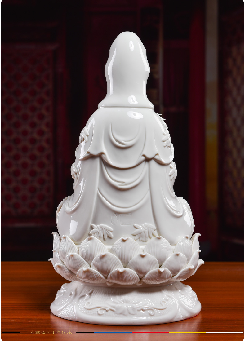 Yutang dai dehua ceramic worship Buddha avalokiteshvara household furnishing articles/glaze gold lotus guanyin