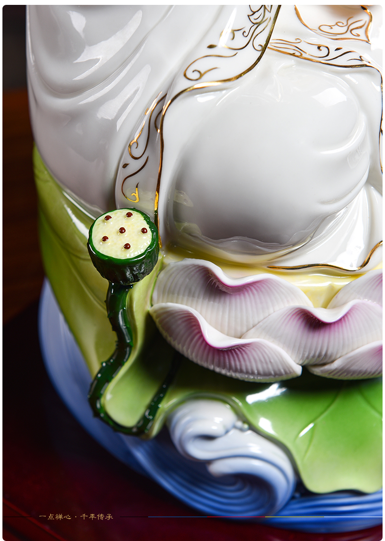 Yutang dai ceramic guanyin Buddha worship that occupy the home furnishing articles three lotus across indicates the sea the see avalokitesvara like coloured drawing or pattern
